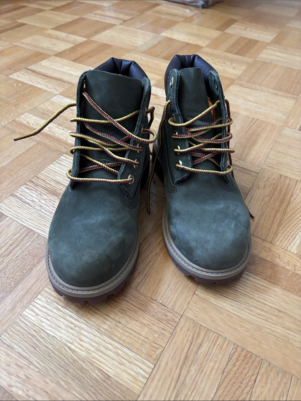 Timberland Kids Olive Green Lace-Up Work Boots